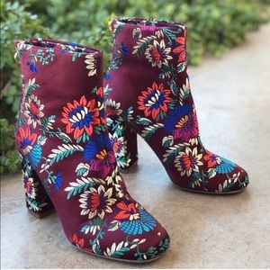 Joie Saleema Brocade Floral Embroidered Ankle Boot